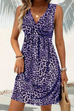 Sleeveless Leopard Print Casual Dress