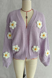 Floral Embellished Open-Front Cardigan