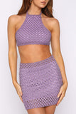 Crochet Halter Skirt Set