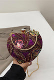 Elegant Sequin Heart Clutch