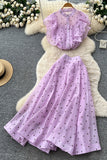 Elegant Polka Dot Skirt Set