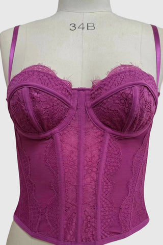 Lace-Trimmed Bustier Tank Top