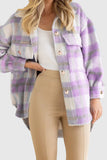Plaid Button-Front Jacket