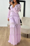 V-Neck Maxi Dress with Lace Panelling