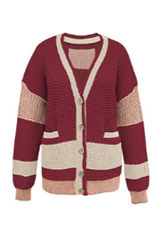 Button-Up Chevron Cardigan