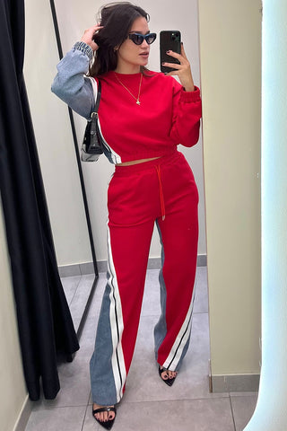 Striped Sweatshirt and Jogger Set