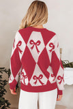 Bow Print Pattern Loose Sweater