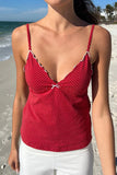 Scalloped V-Neck Tank Top