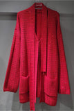 Embellished Open-Front Knit Cardigan