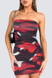 Strapless Tie-Dye Mini Dress