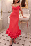 Spaghetti Strap Flounce Dress