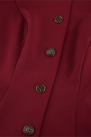 Buttoned Blazer and Skirt Set