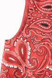 Tie-Front Paisley Print Vest