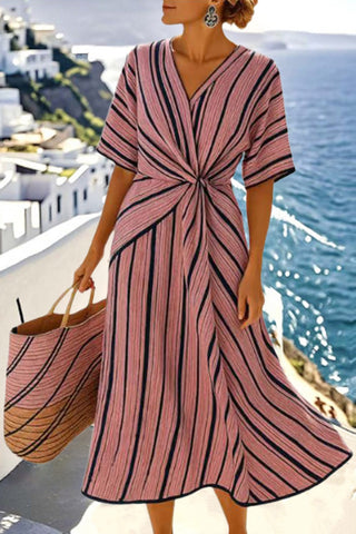 Elegant Twist-Front Casual Dress