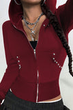 Stylish Hooded Zip-Up Sweatshirt