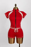 Zip-Up Short Set with Drawstring Shorts