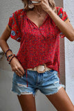 Floral-Printed V-Neck Blouse