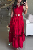 Tiered Cutout Midi Dress
