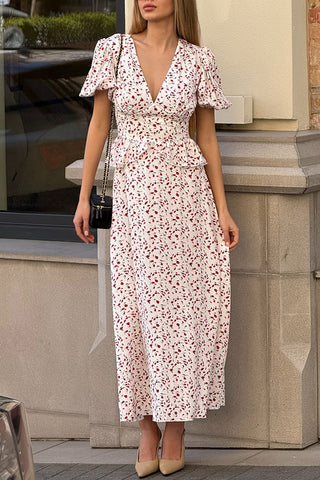 Floral Wrap Maxi Dress for Vacations