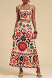 Tropical Cropped Top Long Skirt Set