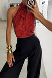 Chic Halter Neck Polka Dot Tank