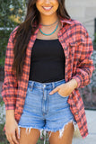 Plaid Long-Sleeve Distressed Shirt