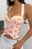 Ruffled Halter Corset Top
