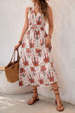 Sleeveless Patterned Midi Dress