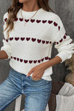 Heart Pattern Knit Sweater