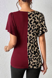 Strappy Asymmetric Leopard Blouse