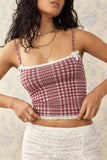 Gingham Lace-Trim Camisole