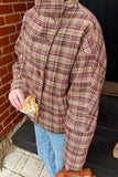 Button-Front Plaid Jacket