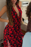 Polka Dot Halter Maxi Dress