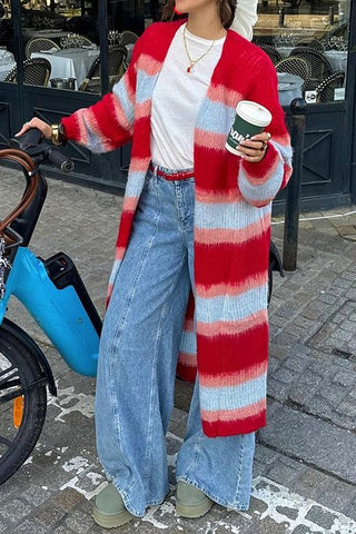 Striped Long Cardigan