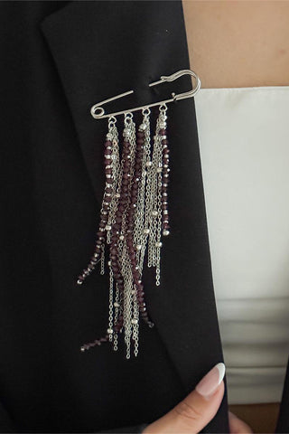 Star Fringe Safety Pin Brooch
