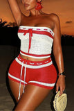 Strap-Detail Knit Short Set