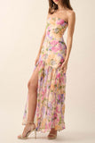Strapless Floral Maxi Dress