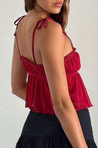 Tie-Strap Peplum Camisole