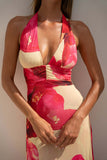 Halter Floral Maxi Dress