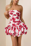 Strapless Floral Bubble Dress