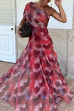 One-Shoulder Flowing Casual Dress