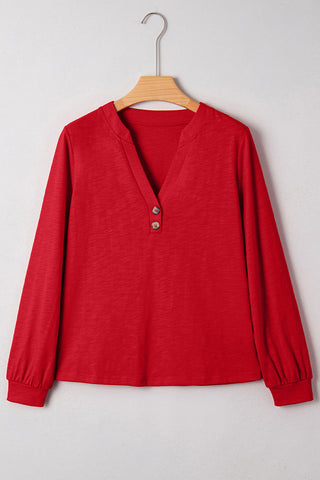 Button-Detail Casual Blouse
