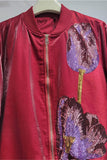 Floral Embellished Zip-Up Jacket