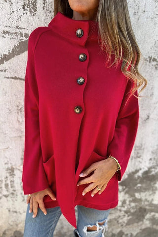 Collared Button Front Wrapped Jacket