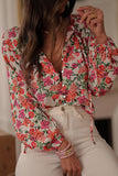 Floral Button-Front Blouse