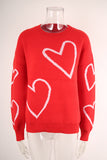 Heart Print Sweater for Effortless Style