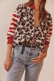 Leopard Print Button-Front Cardigan