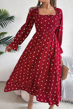 Polka Dot Smocked A-Line Dress