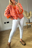 Stylish Checkered Tie Cardigan