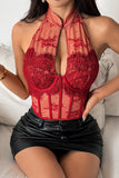 Lace Halter Neck Bustier Top